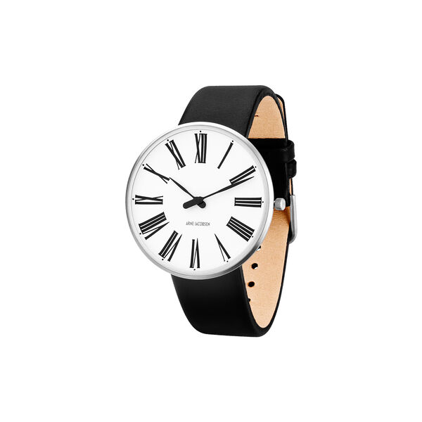 Roman Wrist Watch, white/steel/black, Arne Jacobsen Watches