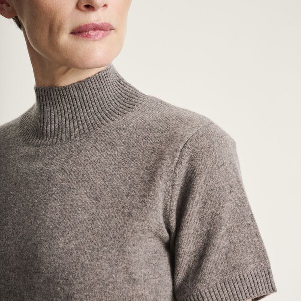 Kumo cashmere short sleeve blouse, shark melange, BITTE KAI RAND