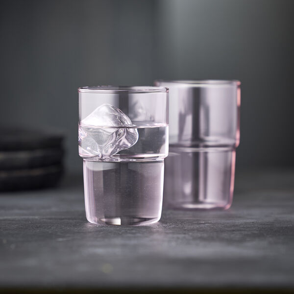 Torino Drinking Glass 2 pcs, pink, Lyngby Glas