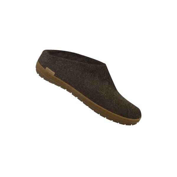 Felt Slipper with Natural Rubber sole, natural brown Felt Slipper with Natural Rubber sole, natural brown, Glerups