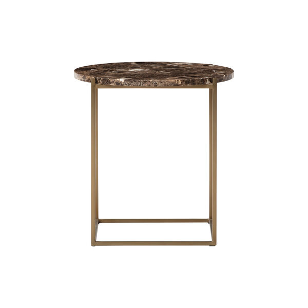 Circle Side Table, brown/brass, Wendelbo