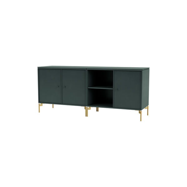 SAVE Lowboard with Brass Legs, 163 black jade, Montana Furniture