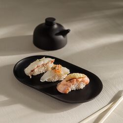 Sand Secrets Plate, black clay, Design House Stockholm