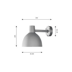 Toldbod 220 Wall Lamp, aluminium, Louis Poulsen