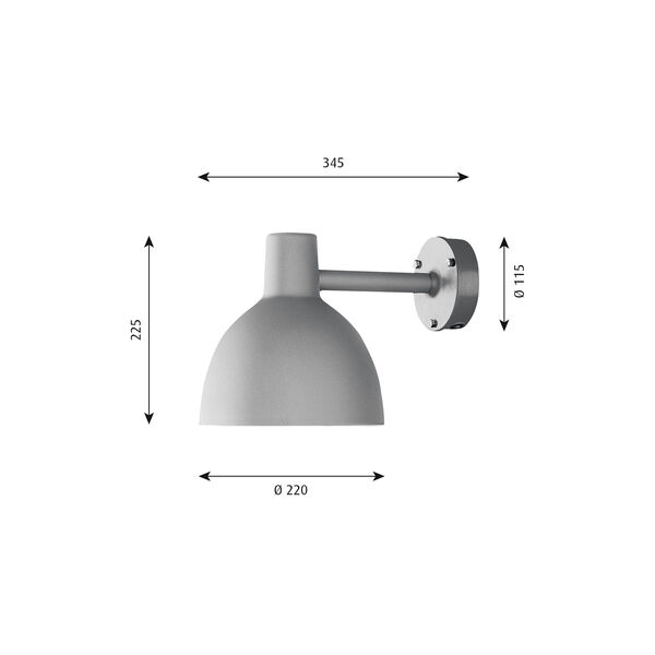 Toldbod 220 Wall Lamp, aluminium, Louis Poulsen