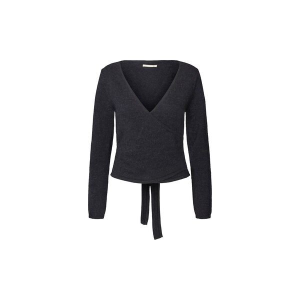 Wool Wrap Cardigan Keep Me, dark navy melange, Rethinkit