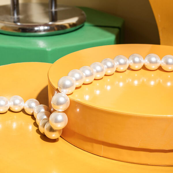 ARCADE FORTUNE CHOKER NECKLACE, gold plated/white, House of Vincent