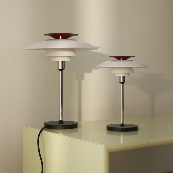 PH 80 Table Lamp, opal white/high lustre chrome plated, Louis Poulsen
