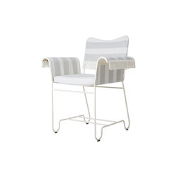 Tropique Dining Chair with Fringes, Leslie Stripe Limonta 20/classic white semi matt, GUBI