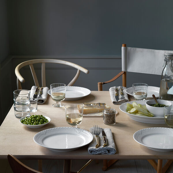 White Fluted Half Lace Dish 36.5 cm, Royal Copenhagen