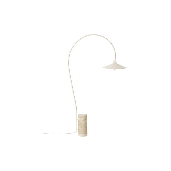 Cora Arc Floor Lamp with Travertine Base, beige, Westwing Collection