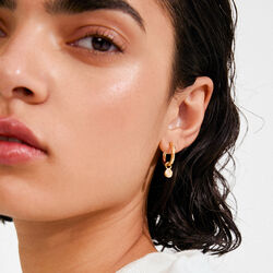 FIRE hoop earrings, gold plated, Pilgrim