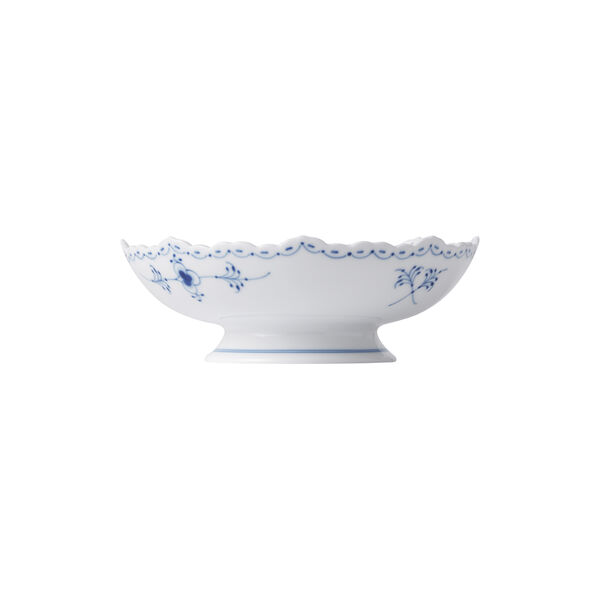 Blue Fluted Half Lace Bowl on Foot 42 cl, Royal Copenhagen