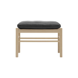 OW149F Colonial Footstool, white oiled oak/black, Carl Hansen & Søn