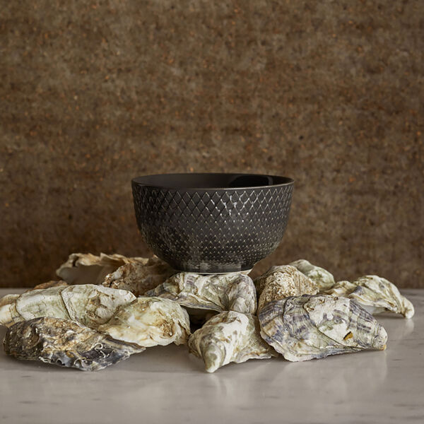 Rhombe Earth Bowl, slate, Lyngby Porcel&aelig;n