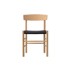 J39 Mogensen Chair with Seat Upholstery, light oiled oak/black canvas, Fredericia Furniture