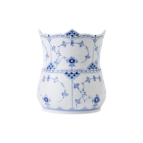 Blue Fluted Half Lace Vintage Vase, Royal Copenhagen