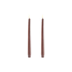 LED Classic Taper Candle 25 cm 2 pcs, brown, Uyuni Lighting