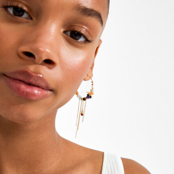 IRIS earrings, gold plated/multi, Pilgrim