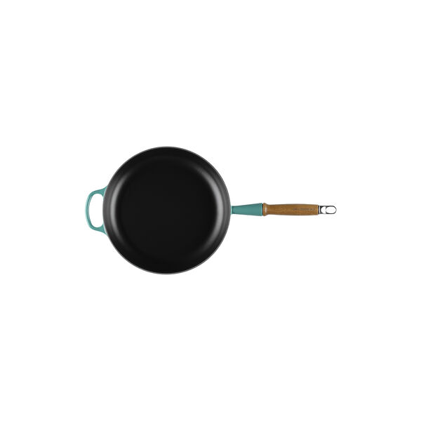 Signature cast iron frying pan with wooden handle &Oslash; 28 cm, bleu riviera, Le Creuset