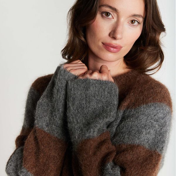 6873RDFNewKenza knit, chocolat, RUE de FEMME