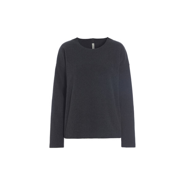 Classic Fleece Pullover With Round Neck | Soft Black, Henriette Steffensen Copenhagen