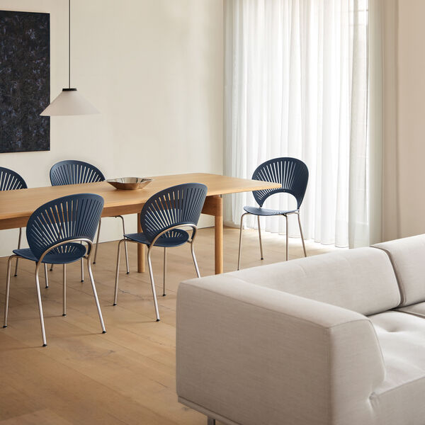 3398 Trinidad Chair, nordic blue/chrome, Fredericia Furniture