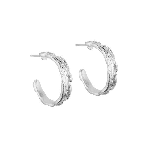 Delilah large foil hoops, silver plated, Pure by Nat