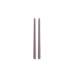 LED Slim Taper Candle 32 cm 2 pcs, light lavender, Uyuni Lighting