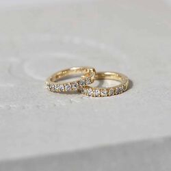 Rock Classic Grey Diamond Hoop S, gold, Ro Copenhagen