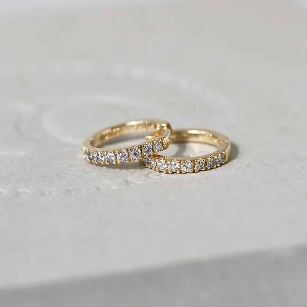 Rock Classic Grey Diamond Hoop S, gold, Ro Copenhagen