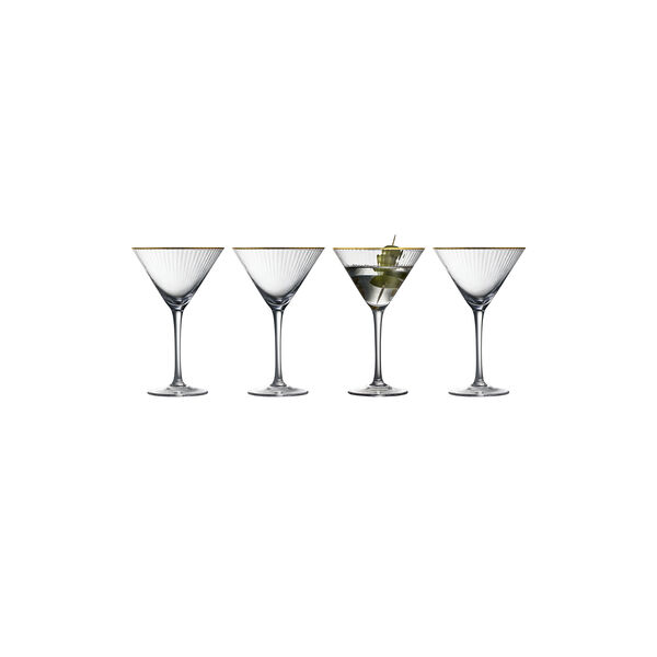 Palermo Gold Martini Glass 4 stk., Lyngby Glas
