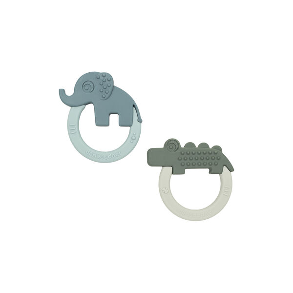 Deer Friends 2-pack Teether, green/blue, Done by Deer