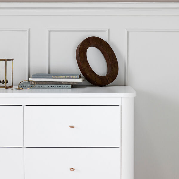 Wood Dresser 6 Drawers, white, Oliver Furniture