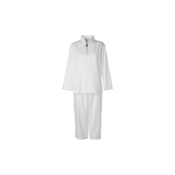 Anna Pinstriped Pajamas, white, Geismars Væverier