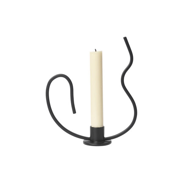 Valse Candle Holder Low, black, Ferm Living