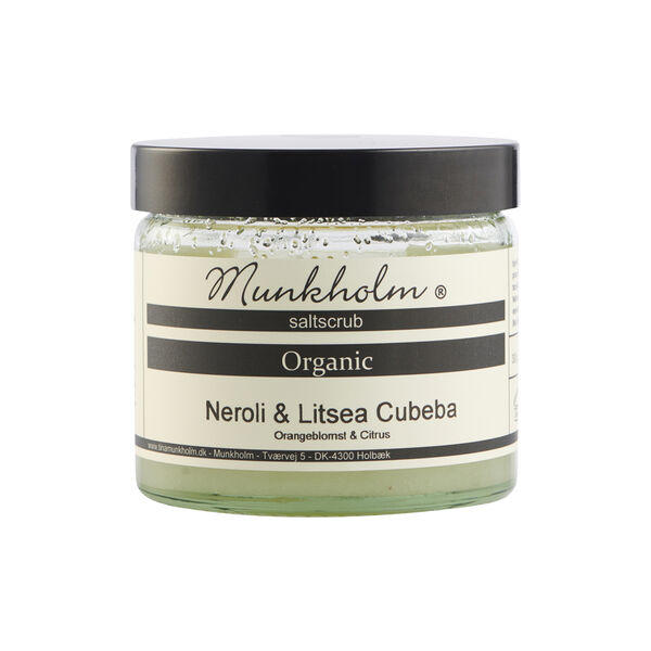 Organic Salt Scrub, neroli & lisea cubeba, Munkholm