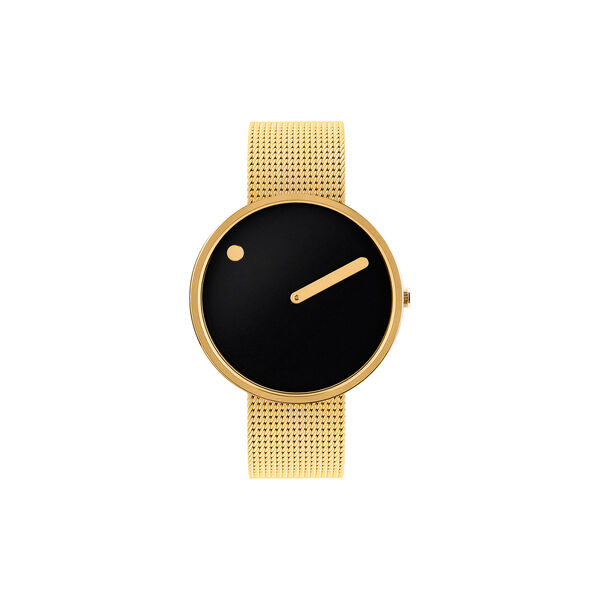 PICTO Wrist Watch, black/gold/matt gold, Picto