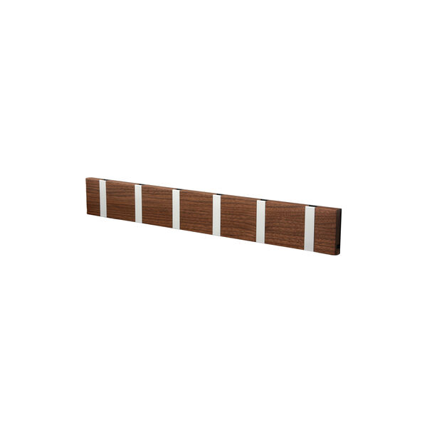 KNAX Horizontal 6 Coat Rack, walnut/grey, LoCa
