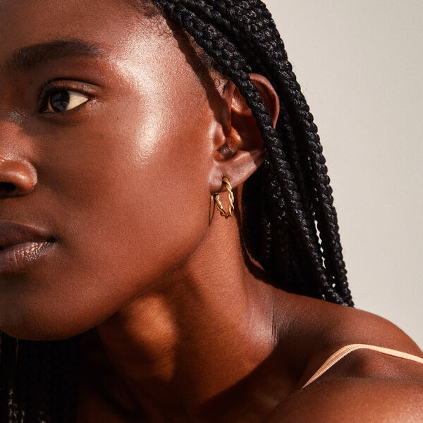 NAJA Twisted Earrings, gold plated, Pilgrim