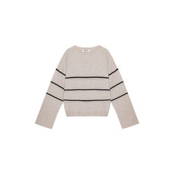 Sea Stripe Sweater, wheat / black, CARE BY ME