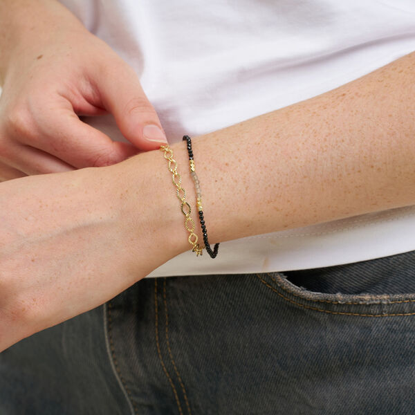 Lea bracelet w. gemstones, goldplated/rhodolite, Pure by Nat