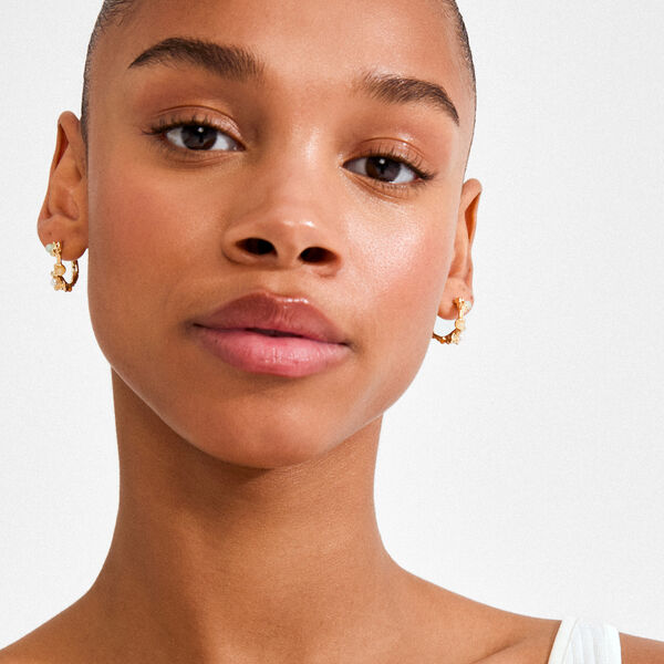 IRIS hoop earrings, gold plated, Pilgrim