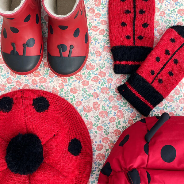 Ladybug Mittens, barbados cherry, Konges Sl&oslash;jd