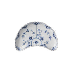 Blue Fluted Full Lace Half Moon Dish 22 cm, Royal Copenhagen