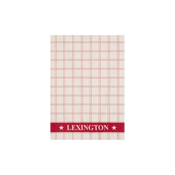 Cotton Jacquard Kitchen Towel | Red/White | Kitchen Towel, Lexington