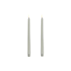 LED Classic Taper Candle 25 cm 2 pcs, dusty green, Uyuni Lighting