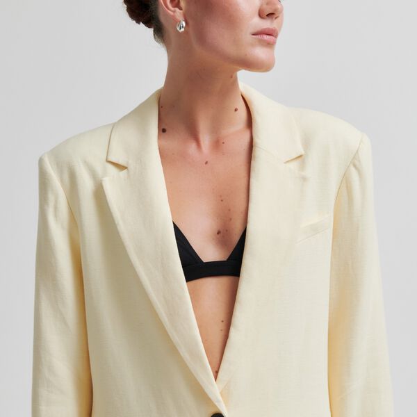 Lino New Fit Blazer, alabaster gleam, Second Female