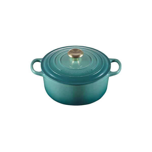 Signature round cast iron pot &Oslash; 24 cm, bleu riviera, Le Creuset