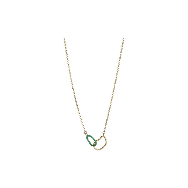 Necklace Organic Double Circle, grass green, ENAMEL Copenhagen